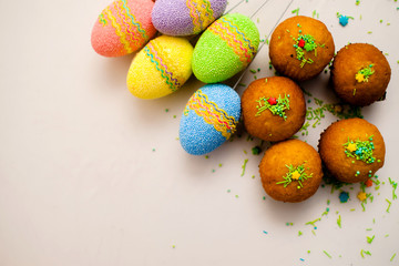 Colorful Easter eggs background