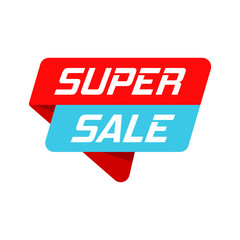 Super sale banner badge icon. Vector illustration. Business concept super sale pictogram.