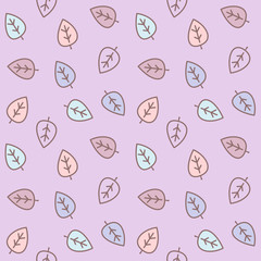 cute lovely seamless vector pattern background illustration with leaves