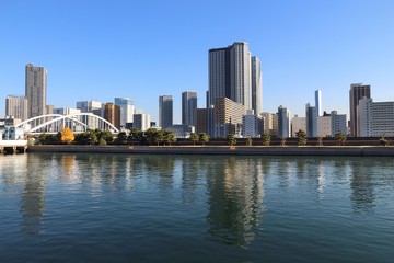 Fototapeta na wymiar Kachidoki skyline, Tokyo