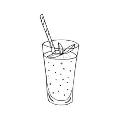 Smoothie icon in hand drawn style.