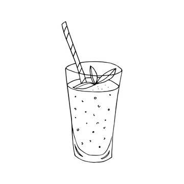 Smoothie icon in hand drawn style.