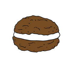 Biscuit icon in hand drawn style.