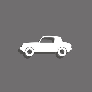Car. White vector icon