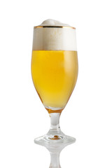 Glass of beer isolated on white background