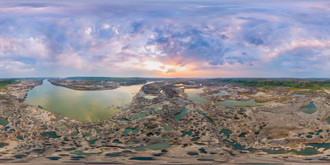 Sam Phan Bok Landmark Nature Travel Place of Ubon Ratchathani, Thailand (Full VR 360 Degree Aerial...