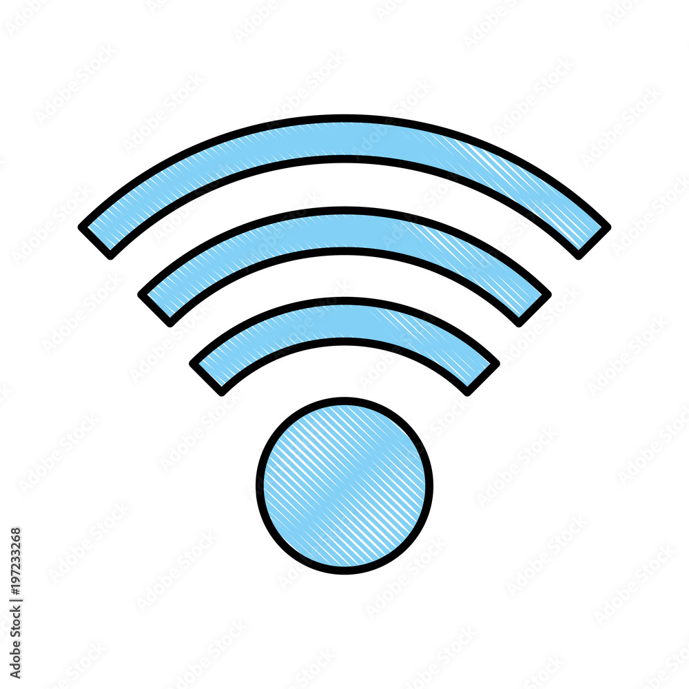 Poster wifi internet connection signal wireless icon vector illustration drawing color