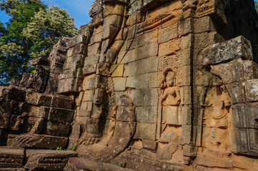 Siem Reap, Cambodia - August 5th, 2016:Ta Prohm, part of Khmer temple complex, Asia. Siem Reap, Cambodia. Ancient Khmer architecture in jungle.ia. Ancient Khmer architecture in jungle.