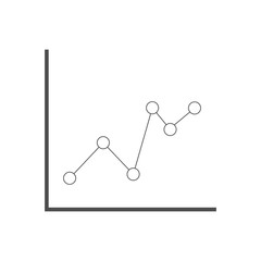 Financial Chart with Line Graph. Analytics Data Report. Vector illustration.