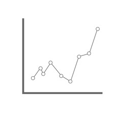 financial chart with uptrend line. Graph chart vector icon. presentation and chart. Business concept