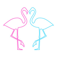 Flamingos illustration. Vector