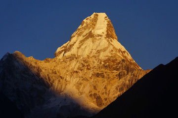 Sunset Ama Dablam mountain