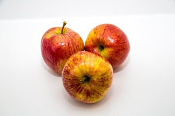 red apples on white background 