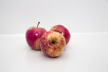 red apples on white background 