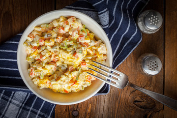 Russian traditional salad.