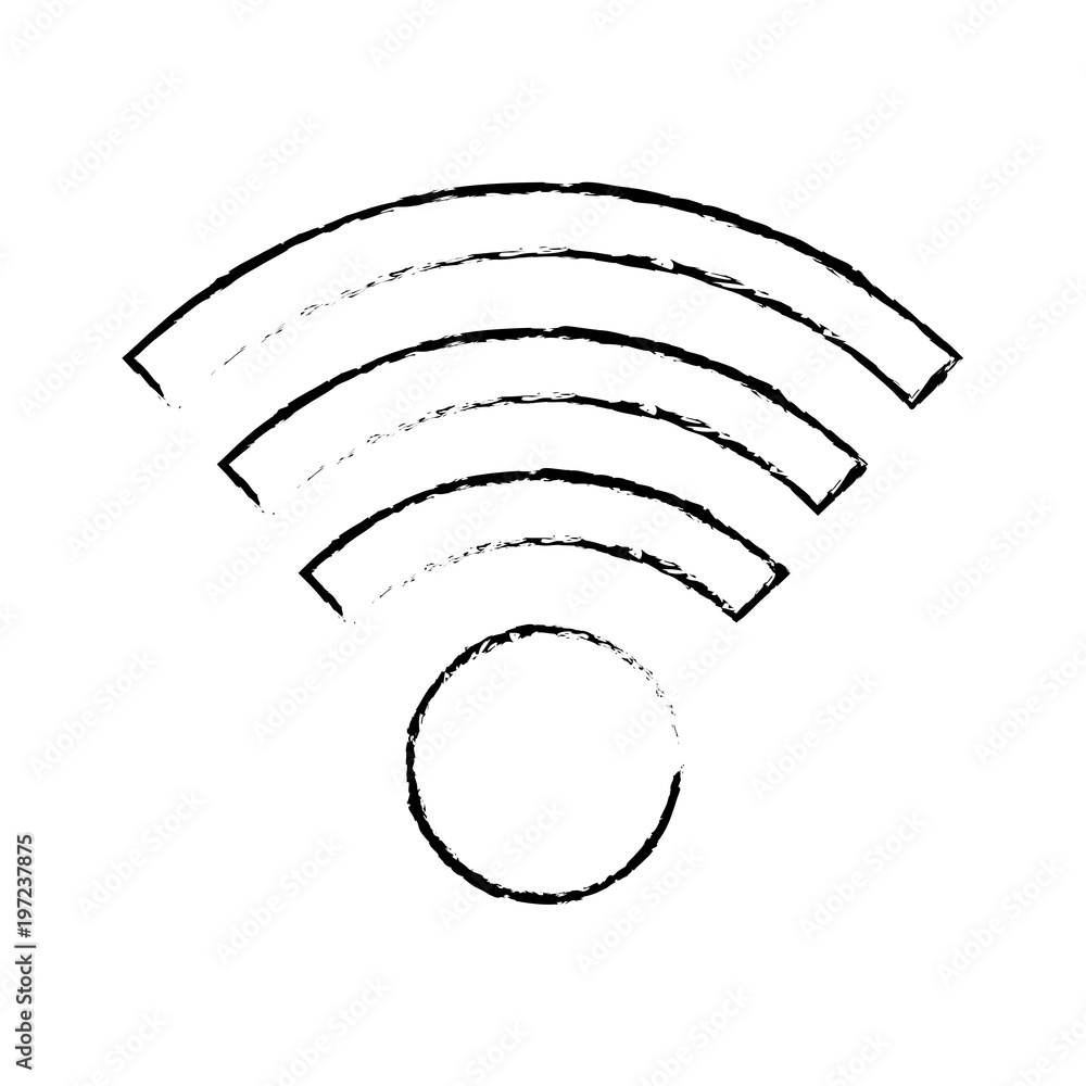 Poster wifi internet connection signal wireless icon vector illustration sketch design