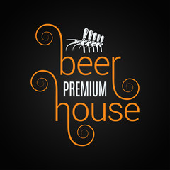 beer vintage lettering with taps on black backgrounds