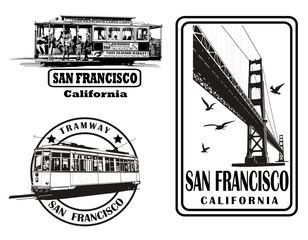 Ensemble de logos très détaillés sur San Francisco