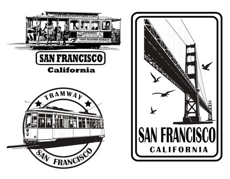 Set of very detailed logos about San Francisco