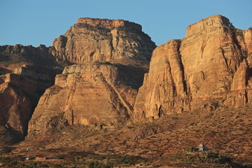 Fototapeta premium Landscape in Tigray province at sunrise, Ethiopia 