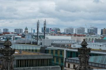 Fototapeta na wymiar Berlin. Germany. A view of the city from the glass dome of the Reistagh with an overview of all the sights of Berlin