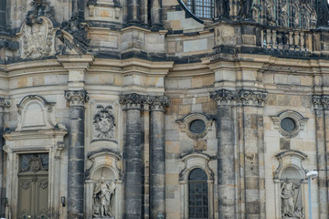 Obraz premium Dresden. Germany, the Church - January 2018. Hofkirche, the Catholic court church, the cathedral of the diocese of Dresden-Meissen and the parish church in the German city of Dresden in the federal st