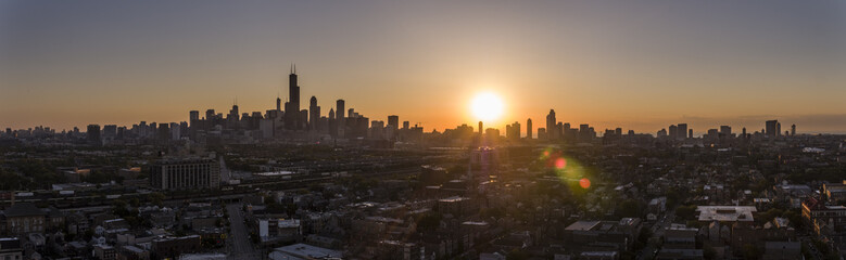 Fototapeta premium Chicago wschód słońca z południa