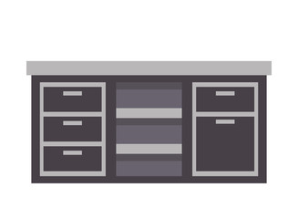 furniture counter drawers cabinet image vector illustration