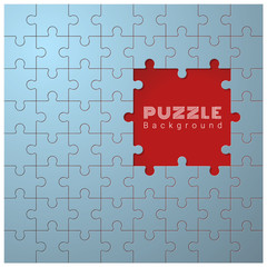 Abstract conceptual background with incomplete jigsaw puzzle , vector , illustration - obrazy, fototapety, plakaty