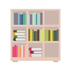 bookshelf and books encyclopedia read vector illustration