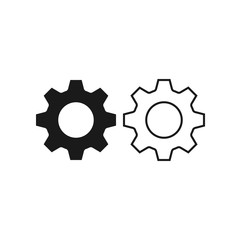 Setting icon. Flat style design,  Vector illustration.