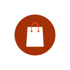 Shopping bag icon. Vector illustration. Flat design.