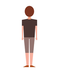 back view of man standing character vector illustration