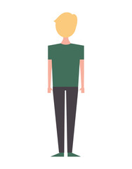 Obraz premium back view of man standing character vector illustration