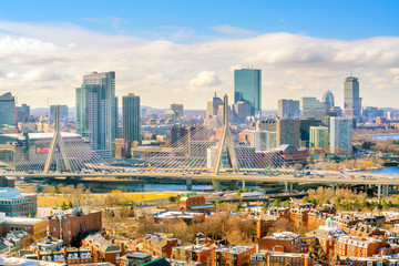The skyline of Boston in Massachusetts, USA