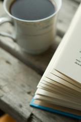 Naklejka premium book pages and coffee 
