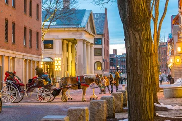Schilderijen op glas Historic area of downtown Boston, Massachusetts © f11photo