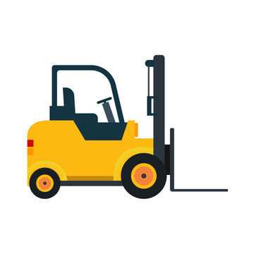 Vector forklift truck. Isolated illustration on white background.