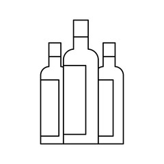 liquor bottles drink beverage alcohol vector illustration outline design