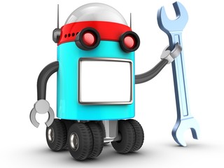 3d robot over white