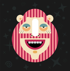 Fantastic man portrait with beard. Vector avatar