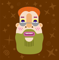 Fantastic man portrait. Vector avatar.