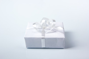 simple white open gift box isolated on white.