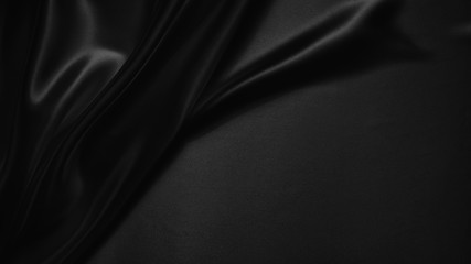 black abstract background luxury cloth or liquid wave or wavy folds of grunge silk texture satin...
