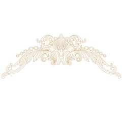 Golden vintage baroque ornament, corner. Retro pattern antique style acanthus. Decorative design element filigree calligraphy vector. - stock vector