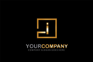 I Logo Design Golden Concept