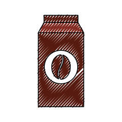 coffee packaging box bean emblem product vector illustration