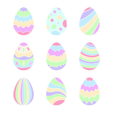 Set of nine Easter eggs