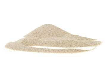 Pile desert sand isolated on white background
