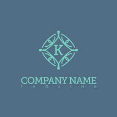 Fototapeta premium k MODERN LETTER LOGO TEMPLATE